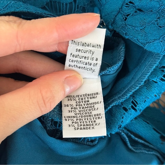 DIANE VON FURSTENBERG Blue Lace High Neck Jemmie Romper - Picture 8 of 8